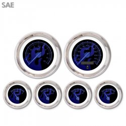 6 Ga. Set SAE Ghost Flame Black Black Flame, Black Mod Needles, Chrome Rings - Part Number: GAR183ZEXRABCF