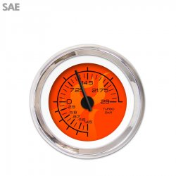 Turbo Gauge - SAE Ghost Flame Red, Black Modern Needles, Chrome Trim Rings - Part Number: GAR185ZEXMABCC