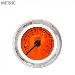 Tachometer Gauge - Ghost Flame Red, Black Modern Needles, Chrome Trim Rings - Part Number: GAR185ZMXIABCC