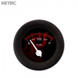 Fuel level Gauge Ghost Flame Black Rd Flame, White Modern Needles, Black Rings - Part Number: GAR186ZMXKACCD