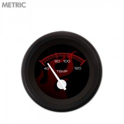 Water Temp Ga. Metric Ghost Flame Black Rd Flame, White Mod Nedl, Black Rings - Part Number: GAR186ZMXLACCD