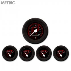 5 Ga. Set Metric Ghost Flame Black Rd Flame, White Modern Needles, Black Rings - Part Number: GAR186ZMXQACCD