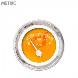 Fuel level Gauge - Ghost Flame Or, White Modern Needles, Chrome Trim Rings - Part Number: GAR187ZMXKABCD