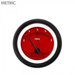 Fuel level Gauge - Tribal Red, Black Modern Needles, Black Trim Rings - Part Number: GAR188ZMXKACCC