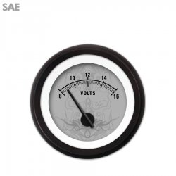Volt Gauge - SAE Tribal Grnay, Black Modern Needles, Black Trim Rings - Part Number: GAR191ZEXNACCC