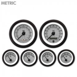6 Gauge Set w/ emblem Metric Tribal Grnay, Black Modern Needles, Black Rings - Part Number: GAR191ZMARACCC