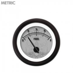 Fuel level Gauge - Tribal Grnay, Black Modern Needles, Black Trim Rings - Part Number: GAR191ZMXKACCC
