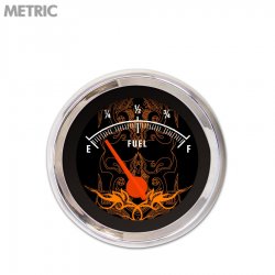 Fuel level Gauge Tribal Black Or Accents, Or Modern Needles, Chrome Trim Rings - Part Number: GAR193ZMXKABCH