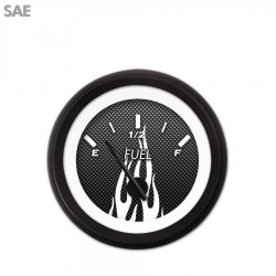Fuel level Gauge Carbon Fiber White Flame, Black Modern Needles, Black Rings - Part Number: GAR195ZEXKACCC