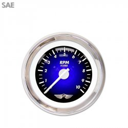 Tach Ga. w/ emblem - Pulsar Black, Wht Mod Nedl, Chrome Trm Rings Style Kit DIY - Part Number: GAR2101ZEAIABCD