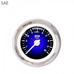 Tach Ga. - Pulsar Black, White Mod Needles, Chrome Trim Rings Style Kit DIY - Part Number: GAR2101ZEXIABCD