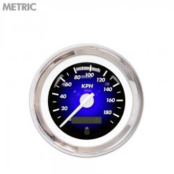 Speedo Ga. - Metric Pulsar Black, Wht Mod Nedl, Chrome Trm Rings Style Kit DIY - Part Number: GAR2101ZMXHABCD