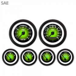 6 Ga. Set w/ emblem SAE Pulsar Gn, Black Mod Nedl, Black Rings~Style Kit DIY - Part Number: GAR2102ZEARACCC