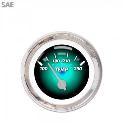 Water Temp Ga. - SAE Pulsar Aqua, Silver Mod Nedl, Chrom Trm Rings~Style Kit DIY - Part Number: GAR2103ZEXLABCB