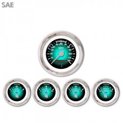 5 Ga. Set - SAE Pulsar Aqua, Silver Mod Nedl, Chrome Trm Rings Style Kit DIY - Part Number: GAR2103ZEXQABCB