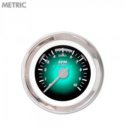 Tach Ga. - Pulsar Aqua, Silver Mod Needles, Chrome Trim Rings Style Kit DIY - Part Number: GAR2103ZMXIABCB