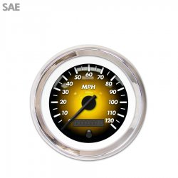 Speedo Ga. - SAE Pulsar Amber, Black Mod Nedl, Chrome Trm Rings Style Kit DIY - Part Number: GAR2104ZEXHABCC