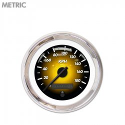 Speedo Ga. Metric Pulsar Amber, Black Mod Nedl, Chrome Trm Rings~Style Kit DIY - Part Number: GAR2104ZMXHABCC