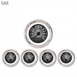 5 Ga. Set - SAE Pulsar Grey, Black Mod Needles, Chrome Trim Rings Style Kit DIY - Part Number: GAR2105ZEXQABCC