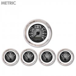 5 Ga. Set - Metric Pulsar Grey, Black Mod Nedl, Chrome Trm Rings Style Kit DIY - Part Number: GAR2105ZMXQABCC