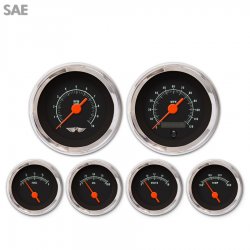 6 Ga. Set w/ emblem SAE Muscle Black, Or Vintage Nedl, Chrom Trm Rngs~ Kit DIY - Part Number: GAR2106ZEARABAH