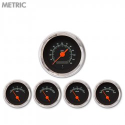 5 Ga. Set Metric Muscle Black, Or Vintage Nedl, Chrome Trm Rings~Style Kit DIY - Part Number: GAR2106ZMXQABAH