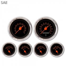 6 Ga. Set - SAE Muscle Rd Txt, Black, Or Vintage Nedl, Chrom Trm Rngs~Style Kit - Part Number: GAR2107ZEXRABAH