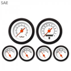 6 Ga. Set w/ emblem SAE Muscle White, Or Vintage Nedl, Black Trm Rngs~ Kit DIY - Part Number: GAR2108ZEARACAH