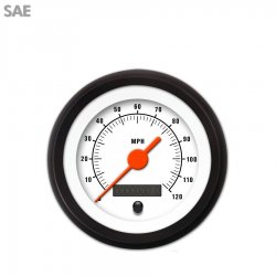 Speedo Ga. - SAE Muscle Wht, Org Vintage Needles, Black Trim Rings Style Kit DIY - Part Number: GAR2108ZEXHACAH