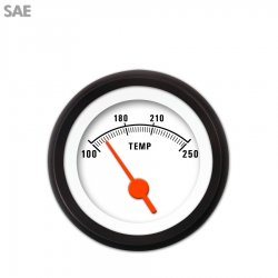 Water Temp Ga. - SAE Muscle Wht, Or Vintage Nedl, Black Trm Rings Style Kit DIY - Part Number: GAR2108ZEXLACAH