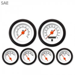 6 Ga. Set - SAE Muscle Wht, Org Vintage Needles, Black Trim Rings Style Kit DIY - Part Number: GAR2108ZEXRACAH