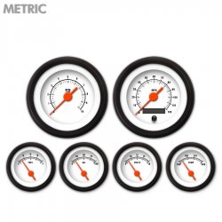 6 Ga. Set - Metric Muscle White, Or Vintage Nedl, Black Trm Rings Style Kit DIY - Part Number: GAR2108ZMXRACAH