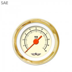 Tach Ga. w/ emblem - Muscle Tan, Or Vintage Nedl, Gold Trm Rings~Style Kit DIY - Part Number: GAR2109ZEAIAAAH