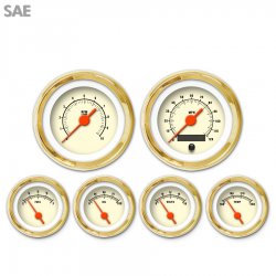 6 Ga. Set - SAE Muscle Tan, Org Vintage Needles, Gold Trim Rings Style Kit DIY - Part Number: GAR2109ZEXRAAAH