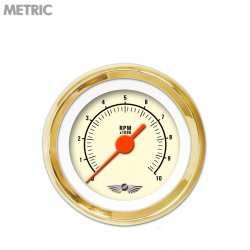 Tach Ga. w/ emblem - Muscle Tan, Or Vintage Nedl, Gold Trm Rings~Style Kit DIY - Part Number: GAR2109ZMAIAAAH