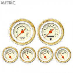 6 Ga. Set w/emblem-Metric Muscle Tan, Or Vintage Nedl, Gold Trm Rngs~ Kit DIY - Part Number: GAR2109ZMARAAAH