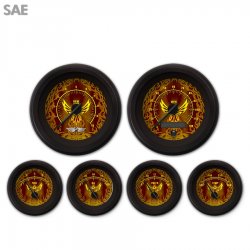 6 Ga. Set w/ emblem SAE Phoenix Series, Black Mod Nedl, Black Trm Rngs~ Kit DIY - Part Number: GAR2110ZEARACCC