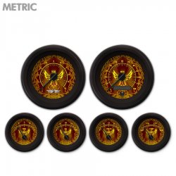 6 Ga. Set w/emblem-Metric Phoenix Series, Black Mod Nedl, Black Rngs~ Kit DIY - Part Number: GAR2110ZMARACCC