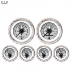 6 Ga. Set w/ emblem - SAE Skull Series, Black Mod Nedl, Chrom Trm Rngs~ Kit DIY - Part Number: GAR2115ZEARABCC