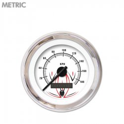 Speedo Ga. - Metric Pinstripe II Wht, Black Mod Nedl, Chrom Trm Rings~Style Kit - Part Number: GAR2116ZMXHABCC