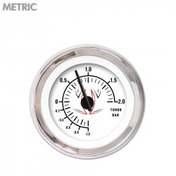 Turbo Ga. Metric Pinstripe II White, Black Mod Nedl, Chrom Rings~Style Kit DIY - Part Number: GAR2116ZMXMABCC