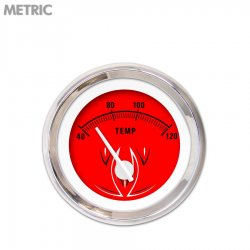 H2O Temp Ga. - Metric Pinstripe II Rd, Wht Mod Nedl, Chrom Trm Rngs~Style Kit - Part Number: GAR2117ZMXLABCD