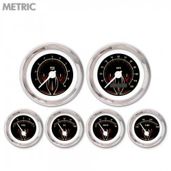 6 Ga. Set Metric Pinstripe II Black, White Mod Nedl, Chrom Rings~Style Kit DIY - Part Number: GAR2119ZMXRABCD