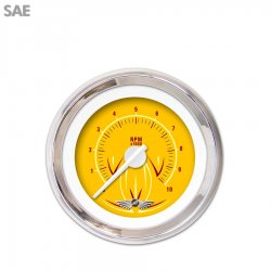 Tach Ga. w/ emblem - Pinstripe II Yellow, Wht Mod Nedl, Chrom Trm Rngs~ Kit DIY - Part Number: GAR2120ZEAIABCD