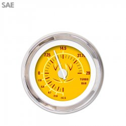 Turbo Ga. - SAE Pinstripe II Yellow, Wht Mod Nedl, Chrom Trm Rings~Style Kit DIY - Part Number: GAR2120ZEXMABCD