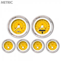 6 Ga. Set w/ebm-Metric Pinstripe II Yellow, Wht Mod Nedl, Chrom Trm Rngs~ Kit - Part Number: GAR2120ZMARABCD