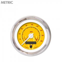 Speedo Ga. - Metric Pinstripe II Yellow, Wht Mod Nedl, Chrom Trm Rngs~ Kit DIY - Part Number: GAR2120ZMXHABCD