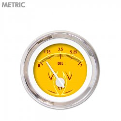 Oil Pres Ga. - Metric Pinstripe II Yellow, Wht Mod Nedl, Chrom Trm Rngs~ Kit DIY - Part Number: GAR2120ZMXJABCD