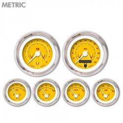 6 Ga. Set - Metric Pinstripe II Yellow, White Mod Nedl, Chrom Trm Rngs~ Kit DIY - Part Number: GAR2120ZMXRABCD