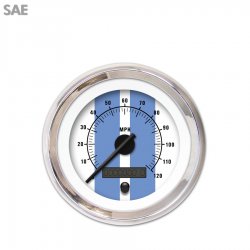 Speedo Ga. - SAE Cobra Wht, Black Mod Needles, Chrome Trim Rings Style Kit DIY - Part Number: GAR2121ZEXHABCC